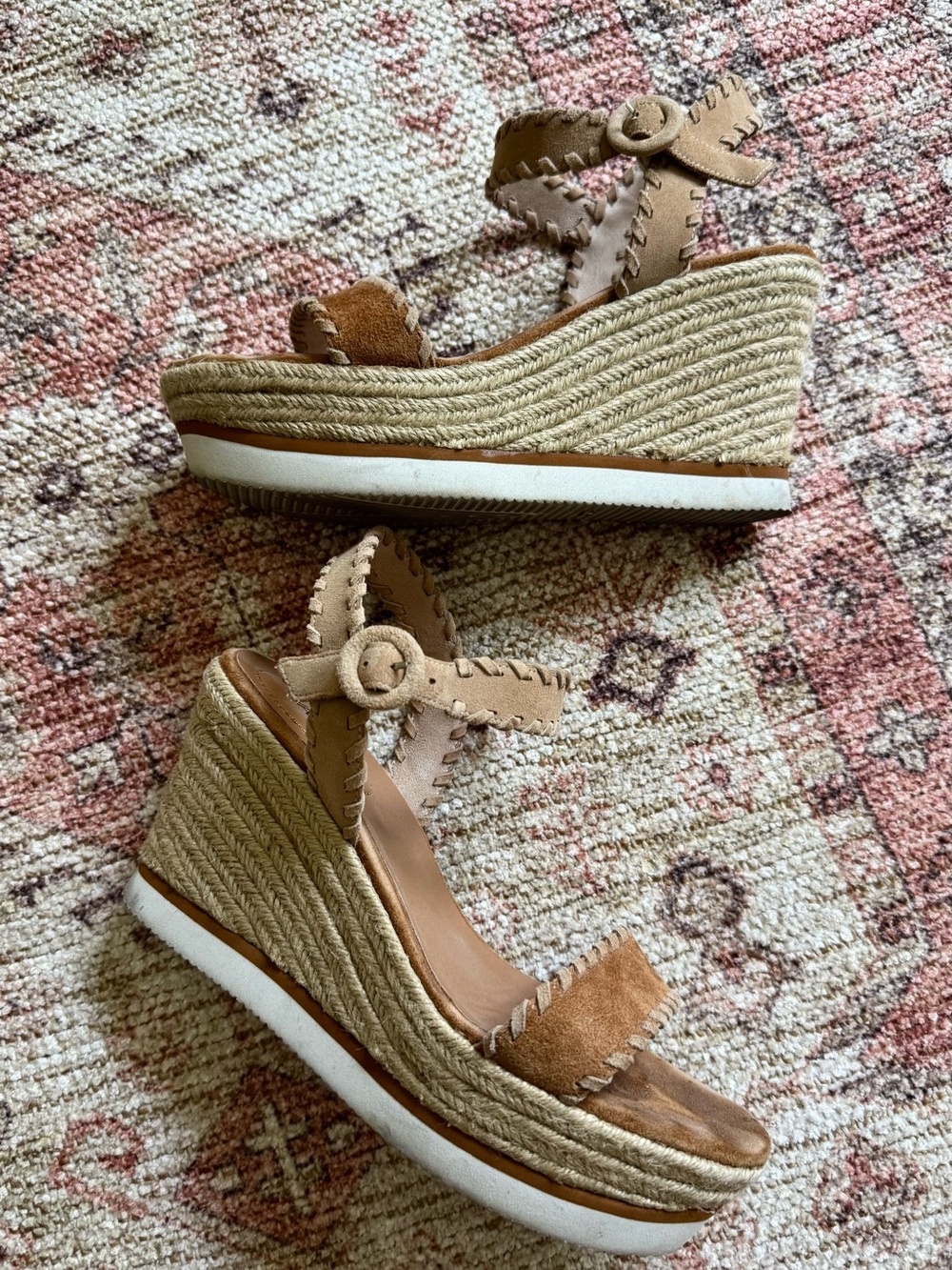 Vaneli Espadrille Wedge Sandals – Tan/Natural | Size 8.5